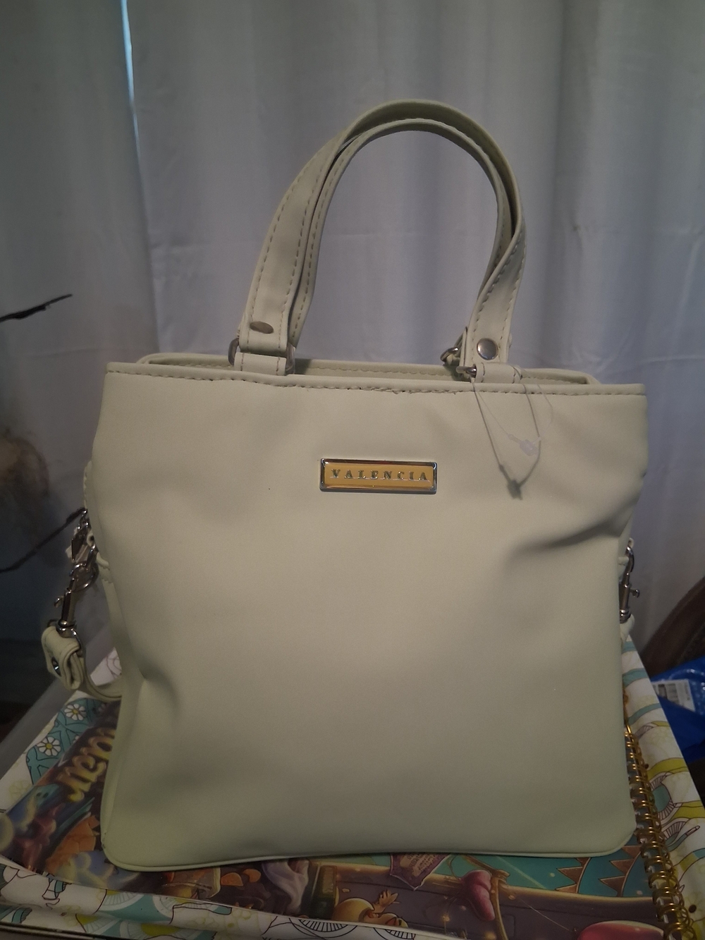 Valencia Mint- Shoulder Bag with Gold Plaque